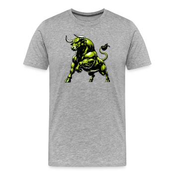 Bull - Men's Premium Organic T-Shirt - heather grey - Front - Damien (186cm)