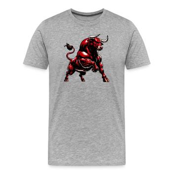 Bull - Men's Premium Organic T-Shirt - heather grey - Front - Damien (186cm)