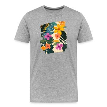 Sommer - Männer Premium Bio T-Shirt - Grau meliert - Vorne - Damien (186cm)