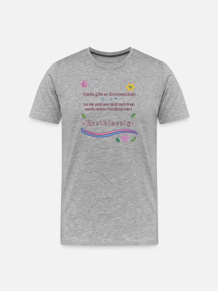 School Child First Class - Men's Premium Organic T-Shirt - heather grey