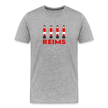 Reims - Men's Premium Organic T-Shirt - heather grey - Front - Damien (186cm)