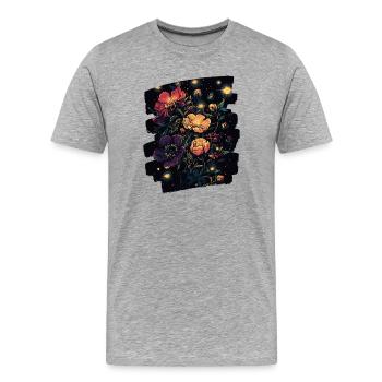 Printemps Printemps Début Fleur Fleurs - T-shirt bio Premium Homme - gris chiné - Devant - Damien (186cm)