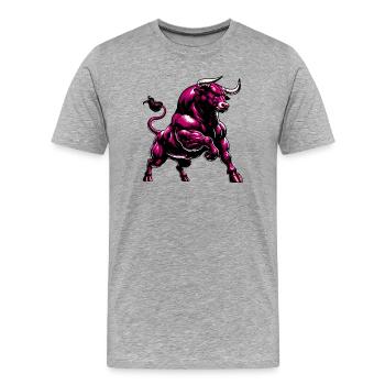 Bull - Men's Premium Organic T-Shirt - heather grey - Front - Damien (186cm)