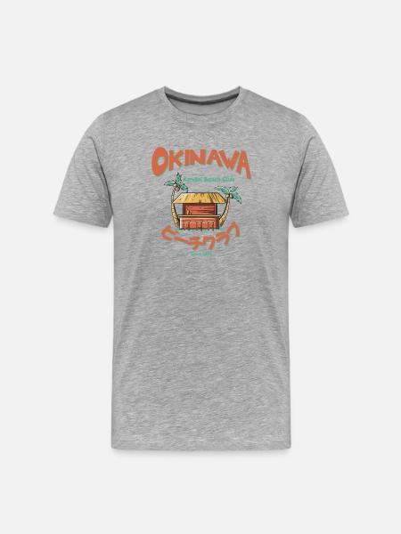 Kondoi Beach Club Okinawa - Männer Premium Bio T-Shirt - Grau meliert
