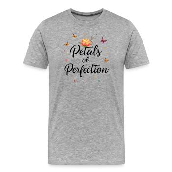 Petals of Perfection - T-shirt bio Premium Homme - gris chiné - Devant - Damien (186cm)