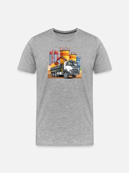 LKW in der Mischanlage - Männer Premium Bio T-Shirt - Grau meliert