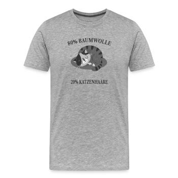 Katzen Katzenliebhaber - Männer Premium Bio T-Shirt - Grau meliert - Vorne - Damien (186cm)