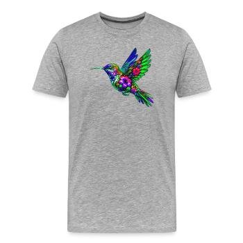 Kolibri - Männer Premium Bio T-Shirt - Grau meliert - Vorne - Damien (186cm)