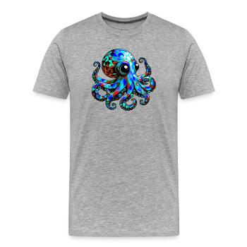Krake - Männer Premium Bio T-Shirt - Grau meliert - Vorne - Damien (186cm)