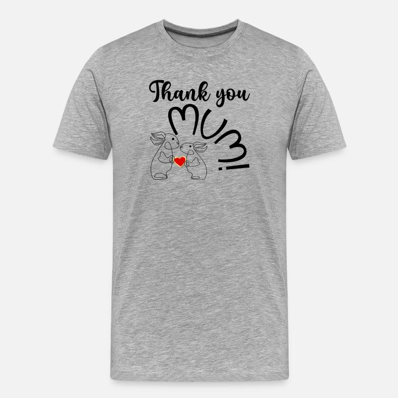 HERZ LIEBE DANKE MAMA KIND - Männer Premium Bio T-Shirt - Grau meliert