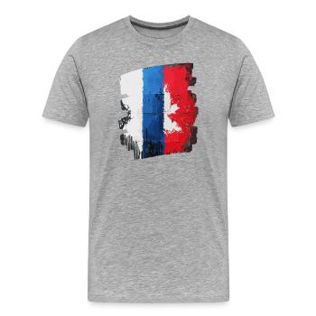 France Drapeau Français - T-shirt bio Premium Homme - gris chiné - Devant - Damien (186cm)