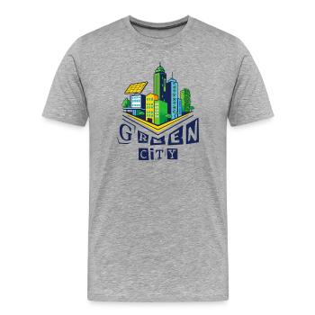 Green Cities - Men's Premium Organic T-Shirt - heather grey - Front - Damien (186cm)