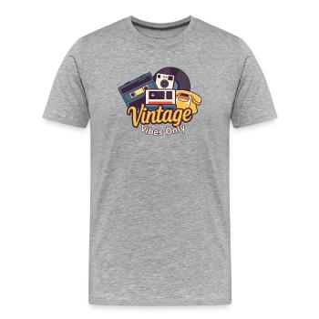 Vintage-Stimmung - Männer Premium Bio T-Shirt - Grau meliert - Vorne - Damien (186cm)