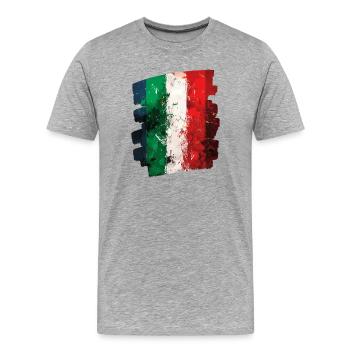 Italian flag Italy - Men's Premium Organic T-Shirt - heather grey - Front - Damien (186cm)