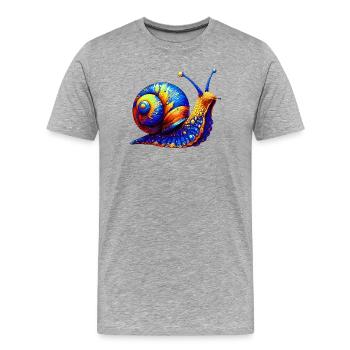 Snail - Men's Premium Organic T-Shirt - heather grey - Front - Damien (186cm)