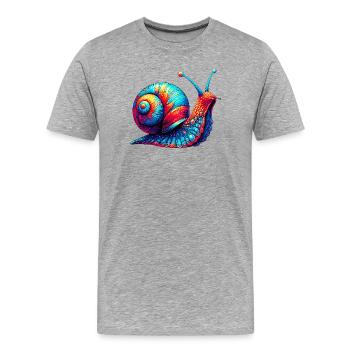 Snail - Men's Premium Organic T-Shirt - heather grey - Front - Damien (186cm)