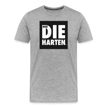 Nur Die Harten Großbuchstaben Kontrast - Männer Premium Bio T-Shirt - Grau meliert - Vorne - Damien (186cm)