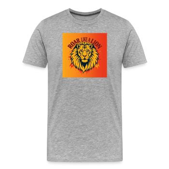 Roar like a Lion - T-shirt bio Premium Homme - gris chiné - Devant - Damien (186cm)