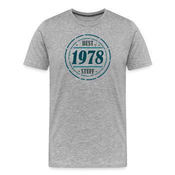 Best of 1978 stuff ! - Männer Premium Bio T-Shirt - Grau meliert - Vorne - Damien (186cm)