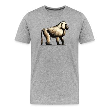 Baboon - Men's Premium Organic T-Shirt - heather grey - Front - Damien (186cm)