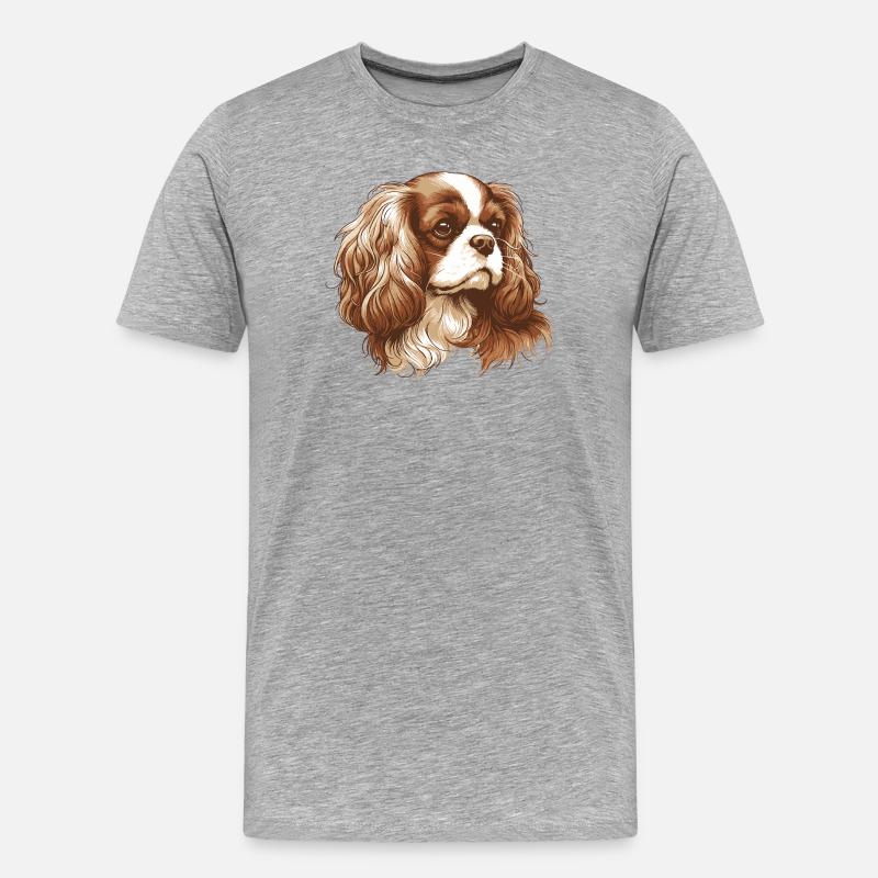 Cavalier King Charles Spaniel - Männer Premium Bio T-Shirt - Grau meliert
