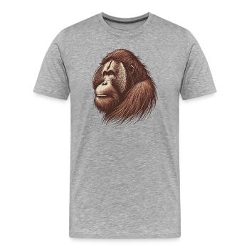 Orangutan - Men's Premium Organic T-Shirt - heather grey - Front - Damien (186cm)