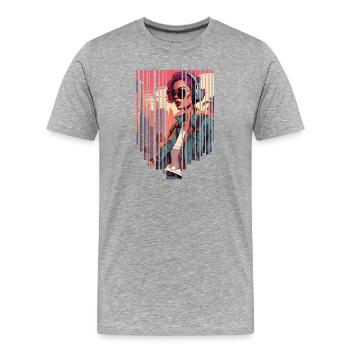 girl girlie wild punk freestyle love peace style - Männer Premium Bio T-Shirt - Grau meliert - Vorne - Damien (186cm)