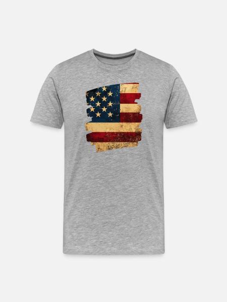 Drapeau des États-Unis d’Amérique - T-shirt bio Premium Homme - gris chiné