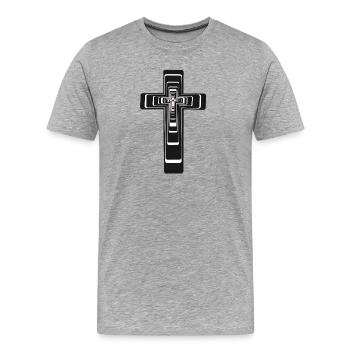 Cross Jesus God Messiah - Men's Premium Organic T-Shirt - heather grey - Front - Damien (186cm)