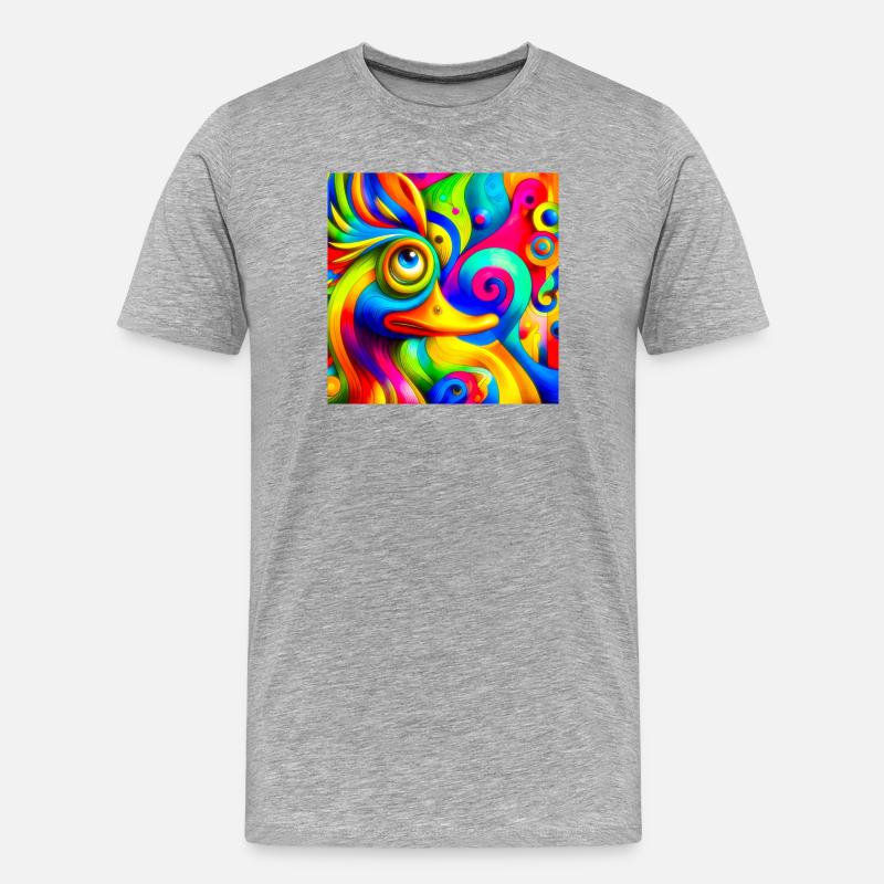 Gemälde von einer ente - Männer Premium Bio T-Shirt - Grau meliert