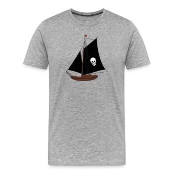 Sailing Ship Ships Sailing Ship Pirates Kids - Men's Premium Organic T-Shirt - heather grey - Front - Damien (186cm)