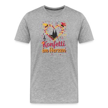 Confettis de Cologne dans le cœur Carnaval Coeur Cologne - T-shirt bio Premium Homme - gris chiné - Devant - Damien (186cm)