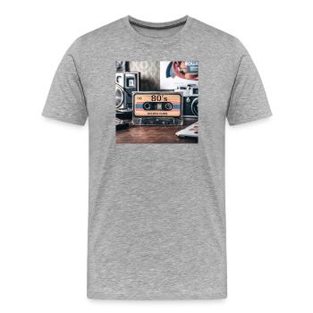 Années 80 - T-shirt bio Premium Homme - gris chiné - Devant - Damien (186cm)
