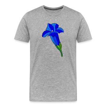BAVARIAN UNICORN - Enzian - Männer Premium Bio T-Shirt - Grau meliert - Vorne - Damien (186cm)