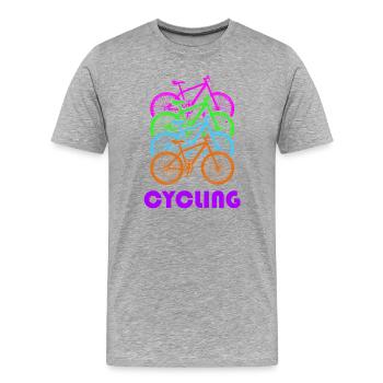 Cycling is a colourful joie de vivre - Men's Premium Organic T-Shirt - heather grey - Front - Damien (186cm)