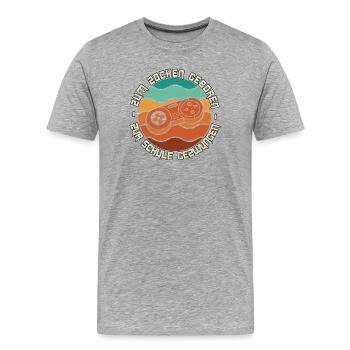 Gamer Geschenke Gaming Outfits Zocken Videospiele - Männer Premium Bio T-Shirt - Grau meliert - Vorne - Damien (186cm)