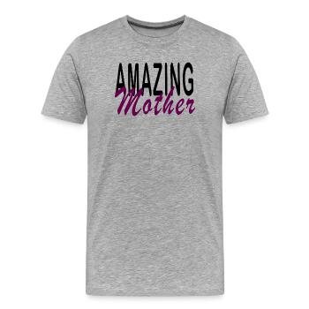 Incroyable Maman - T-shirt bio Premium Homme - gris chiné - Devant - Damien (186cm)