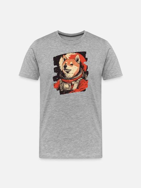Shiba Inu Astronaut - Men's Premium Organic T-Shirt - heather grey