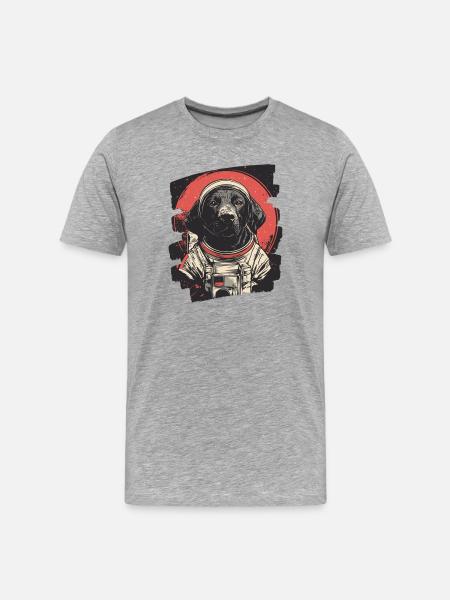 Labrador Astronaut - Men's Premium Organic T-Shirt - heather grey