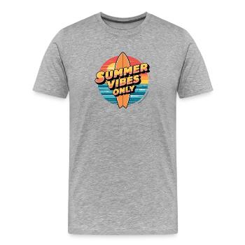 Summer Vibes Only - Men's Premium Organic T-Shirt - heather grey - Front - Damien (186cm)