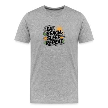 Eat Sleep Beach Repeat - Men's Premium Organic T-Shirt - heather grey - Front - Damien (186cm)