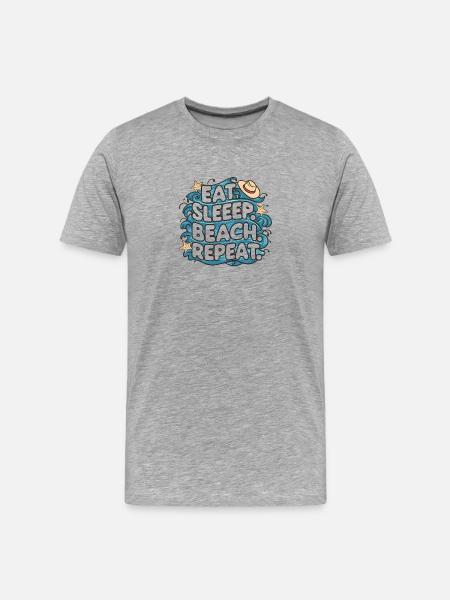 Eat Sleep Beach Repeat - Men's Premium Organic T-Shirt - heather grey