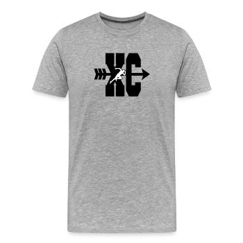 CROSS-COUNTRY XC - T-shirt bio Premium Homme - gris chiné - Devant - Damien (186cm)