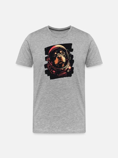 Rottweiler Astronaut - Men's Premium Organic T-Shirt - heather grey