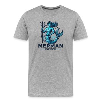 Le pouvoir des tritons - T-shirt bio Premium Homme - gris chiné - Devant - Damien (186cm)
