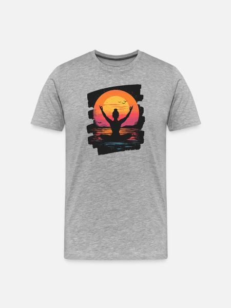 Yoga Namaste Meditation - Men's Premium Organic T-Shirt - heather grey