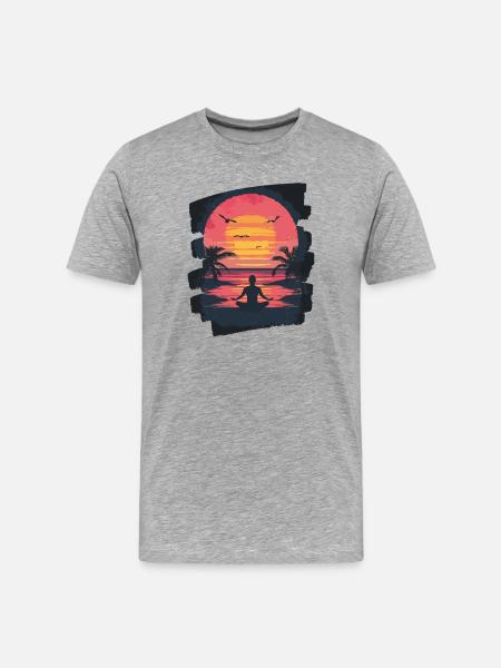 Yoga Namaste Meditation - Men's Premium Organic T-Shirt - heather grey