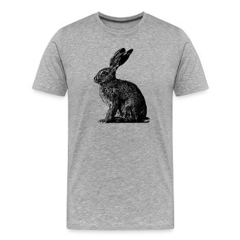 Rabbit / brown hare / Easter bunny ? - Men's Premium Organic T-Shirt - heather grey - Front - Damien (186cm)