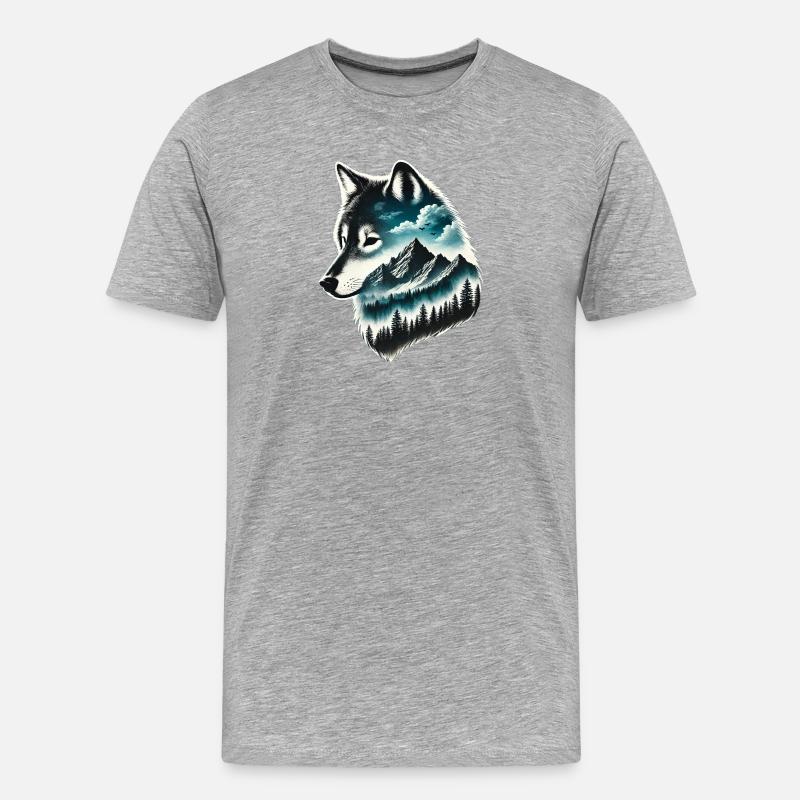 Loup - Männer Premium Bio T-Shirt - Grau meliert