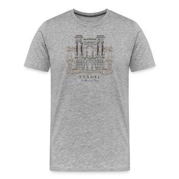 Städel Kunstmuseum Francfort-sur-le-Main Dessin à la main - T-shirt bio Premium Homme - gris chiné - Devant - Damien (186cm)
